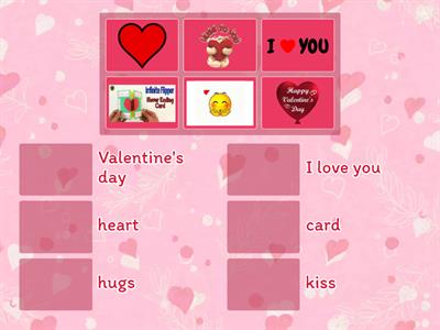 match up Valentine's Day young learners