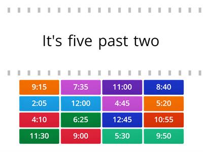 1 -Telling the time - find the match