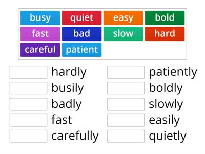 Adverbs of manner (tworzenie przysłowków)