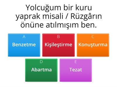 8. Sınıf Söz Sanatları (Benzetme - Kişileştirme - Konuşturma - Abartma - Tezat )