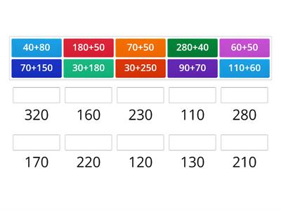  Addition counting in tens match up