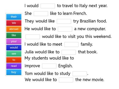 Would like / Would like to 