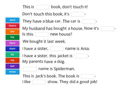 Possessive adjectives and possessive pronouns