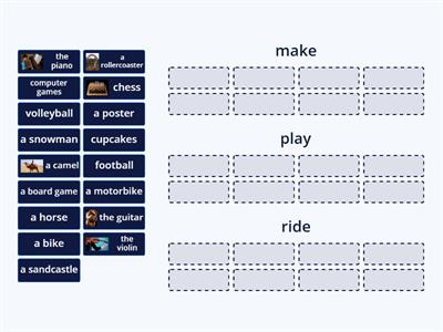 Collocations make, play, ride Unit 5 GG1