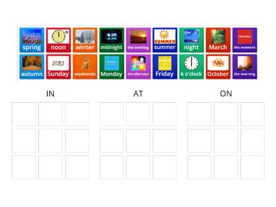 Prepositions in at on