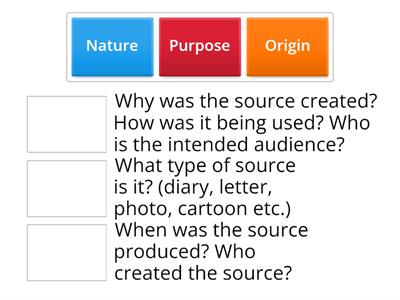 Analysing primary sources