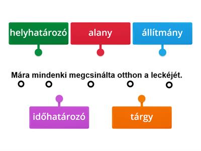 Elemezz! Milyen mondatrészek a jelölt szavak? 