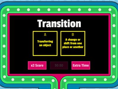 Transition vocabulary