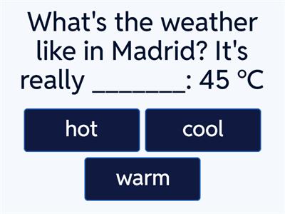 Vocabulary: Progress check unit 5 (Elementary level)