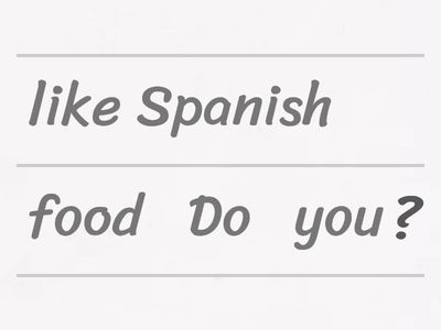 Put the words in the sentences in the correct order