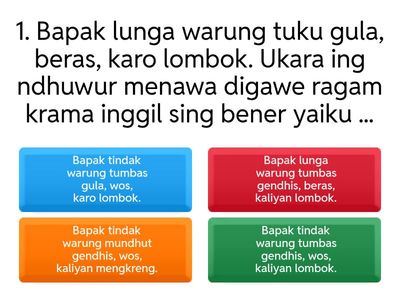 Kuis Bahasa Jawa