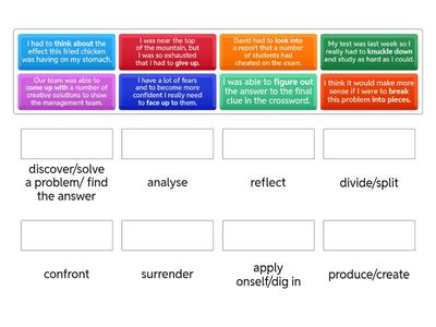 phrasal verbs - problem solution