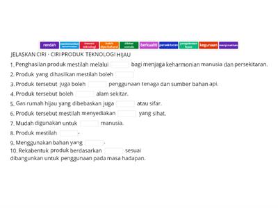 GEOGRAFI TINGKATAN 2 : BAB 10 TEKNOLOGI HIJAU