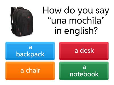 Classroom Objects and Colors