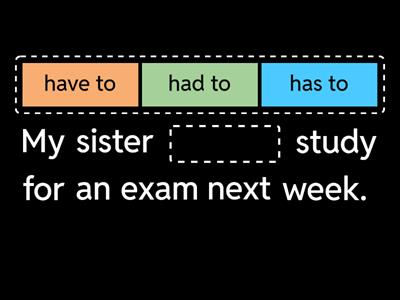 Have to / Has to / Had to