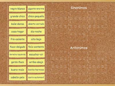 Sinonimos y Antonimos