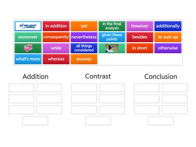 Emma Conjunctions and Connectors: Addition, Contrast, Conclusion