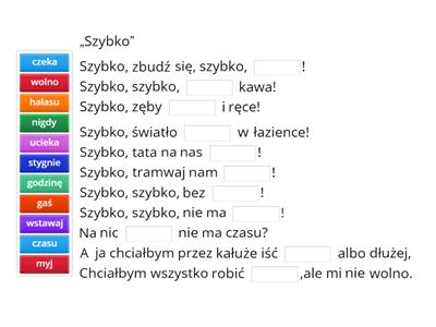 wiersze głoski szumiące - "Szybko", "Szymek"