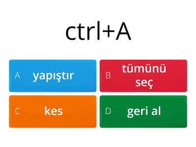 6. sınıf bilişim kısa yollar