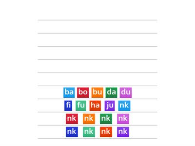 -nk endings Word Builder 
