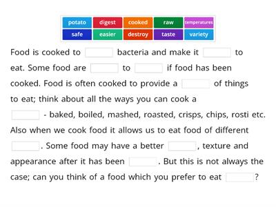 Why we cook food.