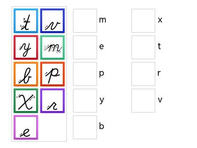 Lowercase Cursive Matching Game