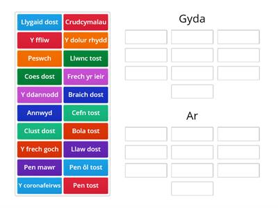 Uned 13 - "Gyda" neu "Ar"?