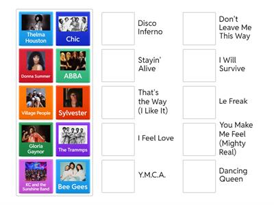 I1-I3 MUZ 70s Disco Artist/Band and Hit