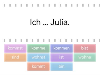 Konjugation sein, wohnen, kommen UNAM