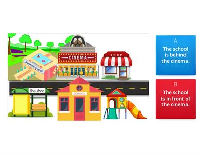 sm 2 unit 3- Prepositions of place. In town. (in front of, behind, between, next to)