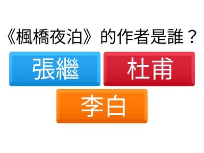 楓橋夜泊理解測試