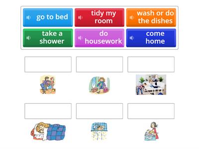 4 Form. Unit 3. Daily life. Lesson 4. Vocabulary matching. 