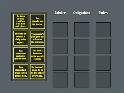 Modals of obligation and advice