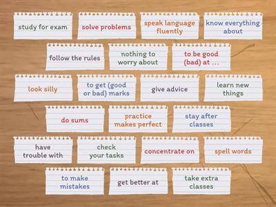 Выражения по теме "Школа" 