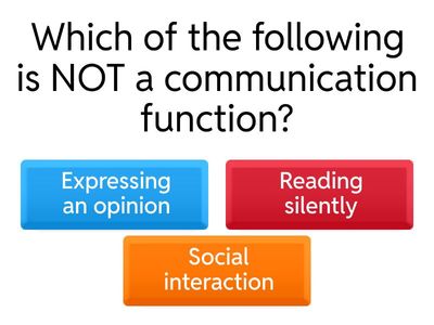 Communication Functions Quiz by CoH (TKTYL Unit 4)