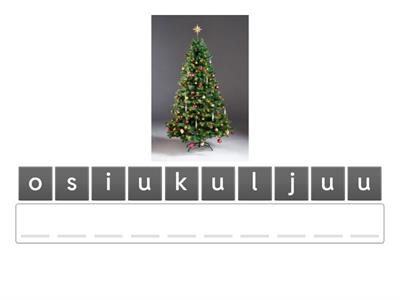  Joulu - järjestä kirjaimet sanoiksi