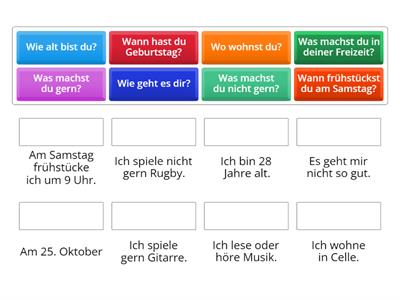 Was passt? Suche die richtige Antwort