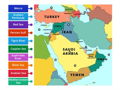  Labeling Southwest Asia waterways