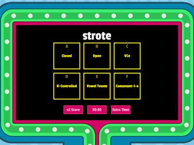 6 Syllable Types Sort Gameshow Quiz