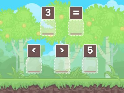 Bài tập điền dấu và điền số trong phạm vi 7 So sánh hai số hoặc 3 số Điền dấu >,<,= vào chỗ trống 