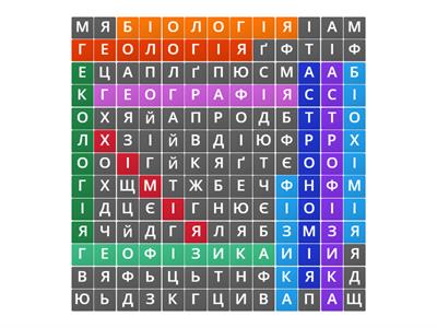 Знайди усі природничі науки!