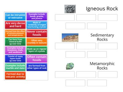 Rock Sorting Activity