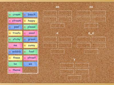 Reading and sorting words with long /e/ 