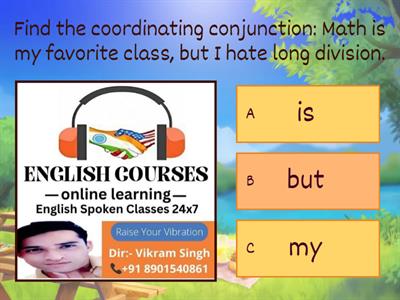 Identification of Coordinating Conjunctions by esc24x7.com