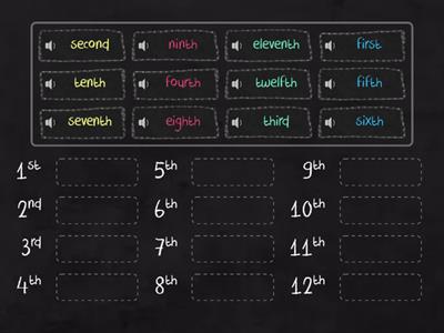 12 sound ordinal numbers