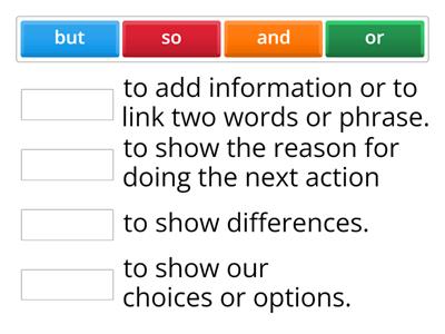 Connectors: but, or, so, and
