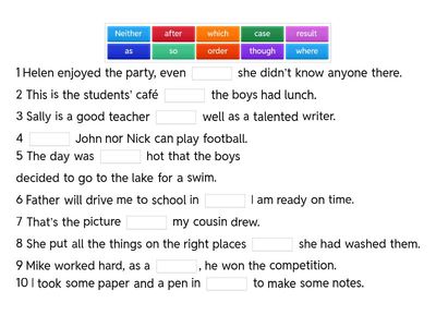 английский на отлично 9 класс союзы