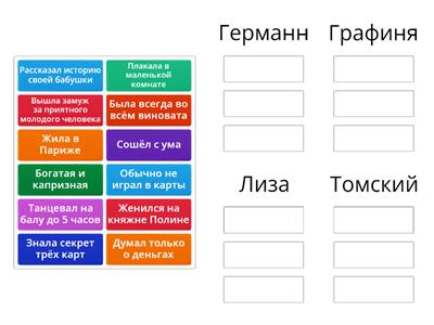 Пиковая дама - герои