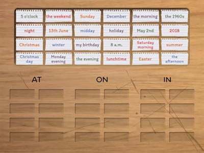 Prepositions of Time A2