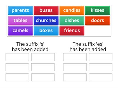 Suffix 's' or 'es'?